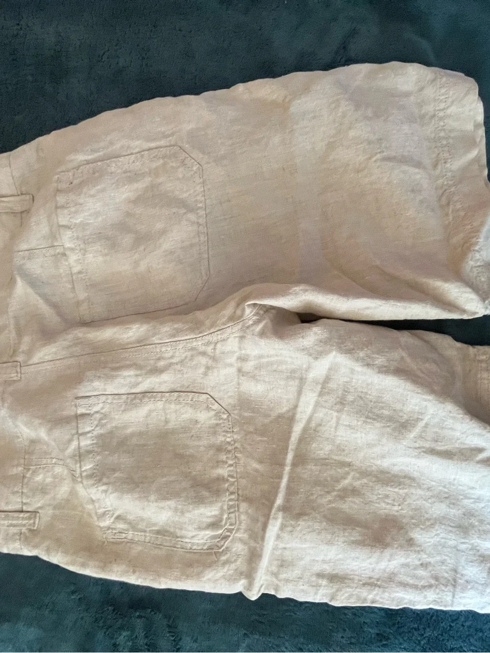 Old Navy Men's Light Beige Linen-Blend Drawstring Pants